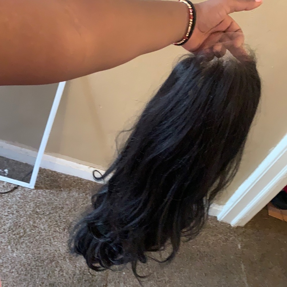 What lace? 100% premium fiber 35 inch it’s soft no shedding natural look.